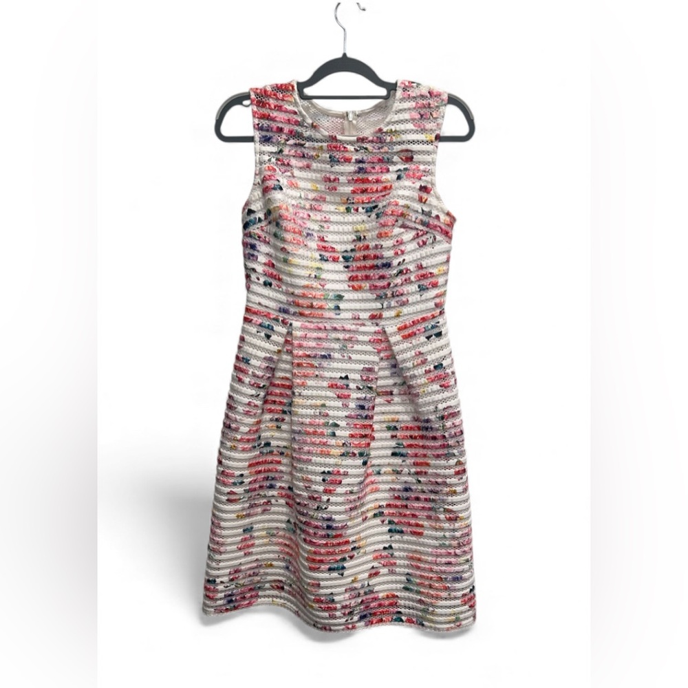 Worthington Women’s Floral Eyelet Overlay Fit & Flare Dress Size 6
